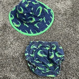 Pottery Barn Kids Baby Beach Hat and Diaper Cover 12-24 Months